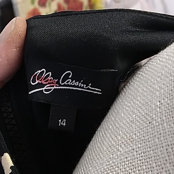 Oleg Cassini Dress sz 14 Black/ Taupe / Brown... - Picture 8 of 16